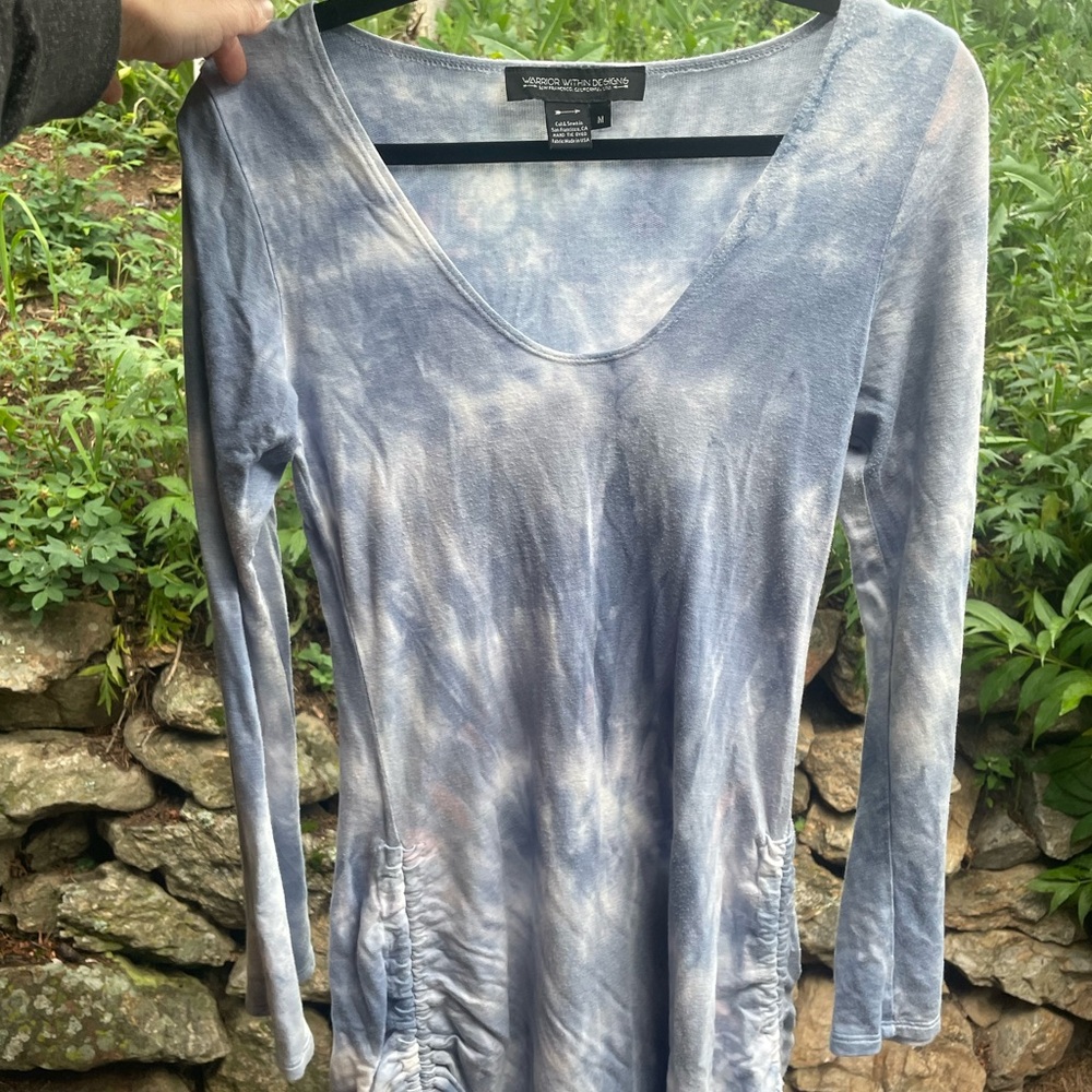 Warrior Within Tie Dye Long Sleeve Cinch Mini Dress